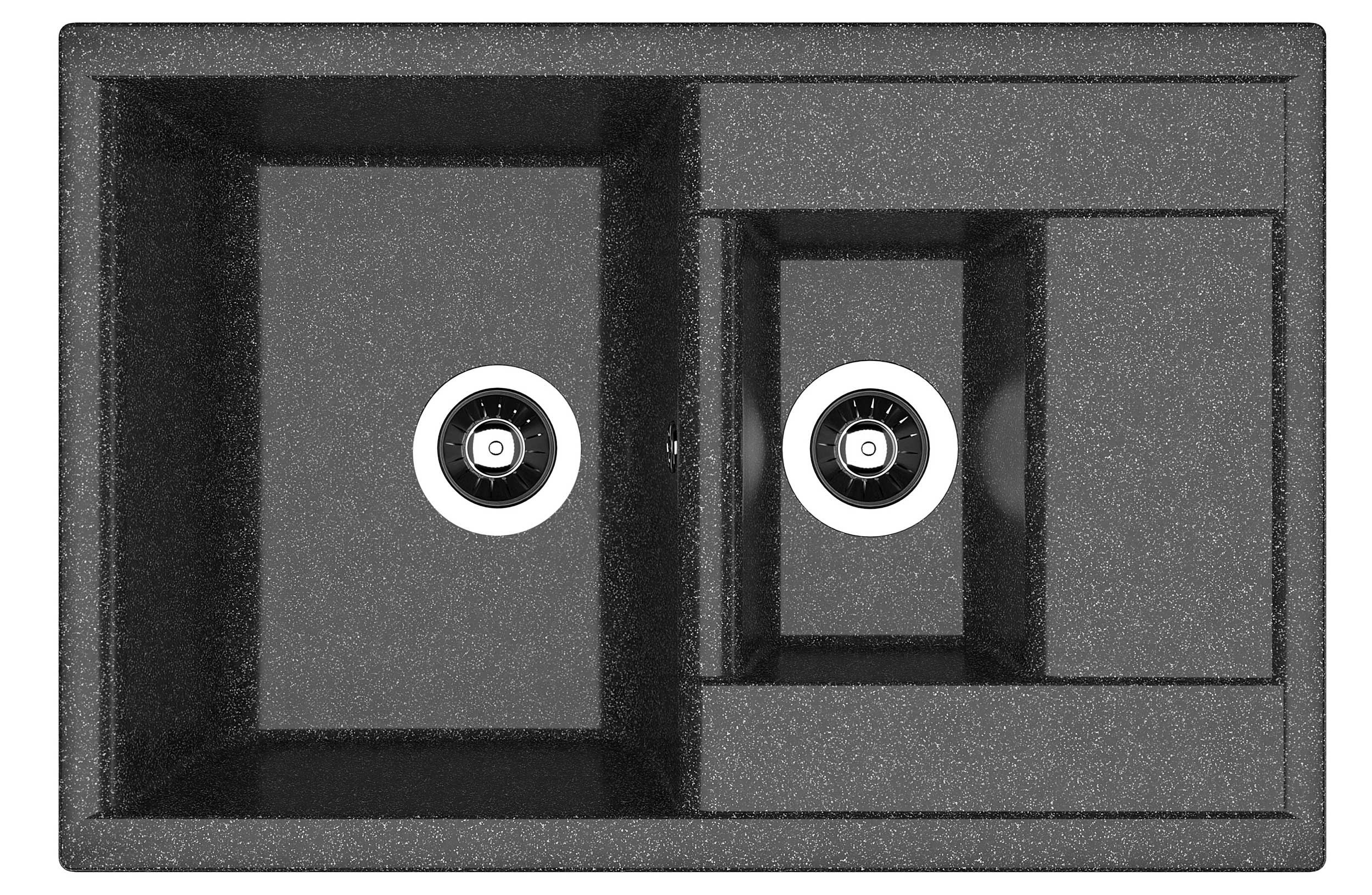 Мойка "Астра" 760*510*217мм две чаши, черный