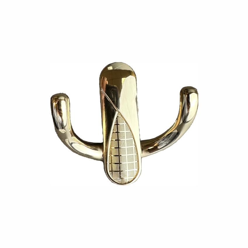 Крючок 029 - 2-х рожковый, золото глянец RIFF