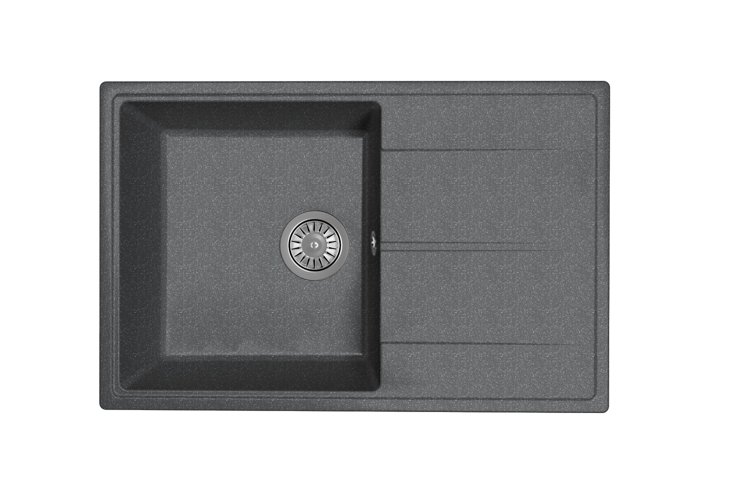 Мойка "Оливия" 740*480*180мм черный, б/сифона