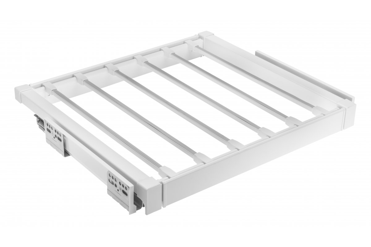 Вешалка гардеробная выдвижная для брюк Elite 60см с доводчиком, белый GTV