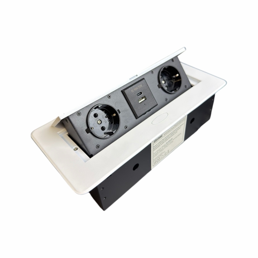 Блок розеток выдвижной горизонтальный Sonnig с USB и кабелем питания /JX-S267K/ Белый