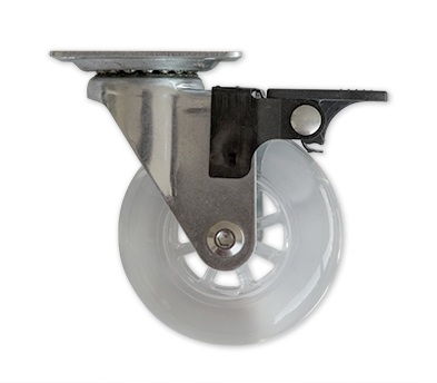 Колесо мебельное 50мм прозрачное со стопором