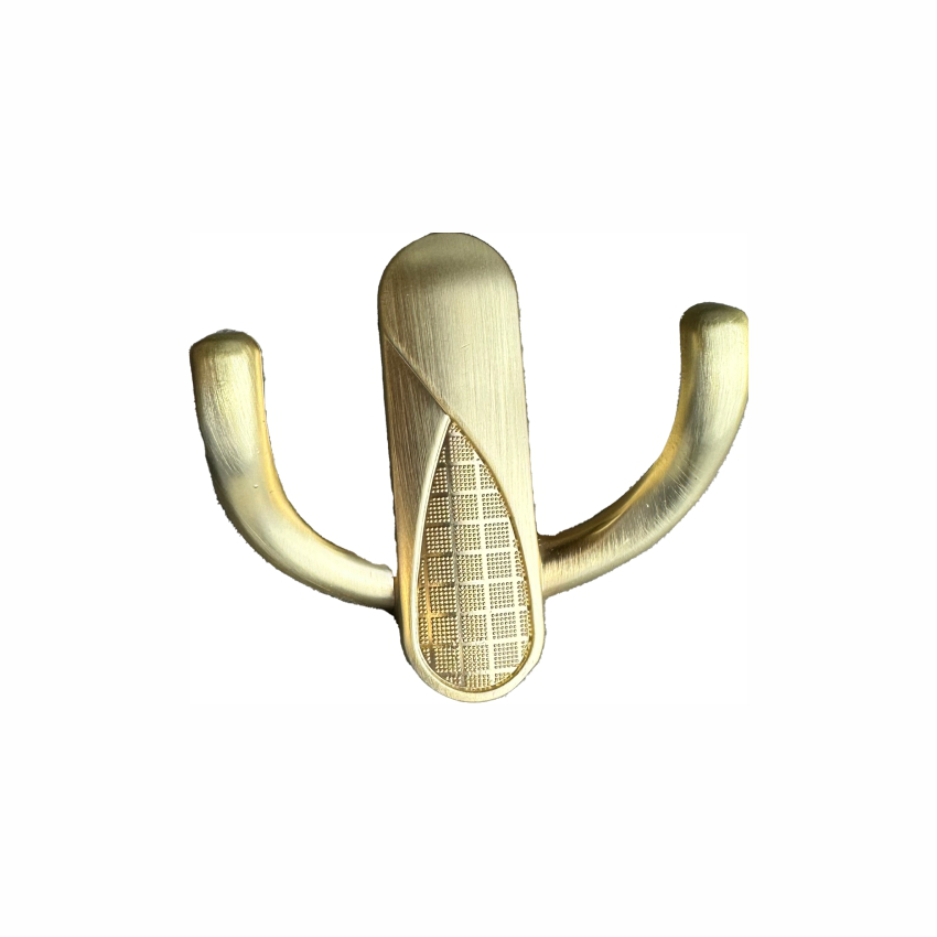 Крючок 029 - 2-х рожковый, шлиф. золото RIFF