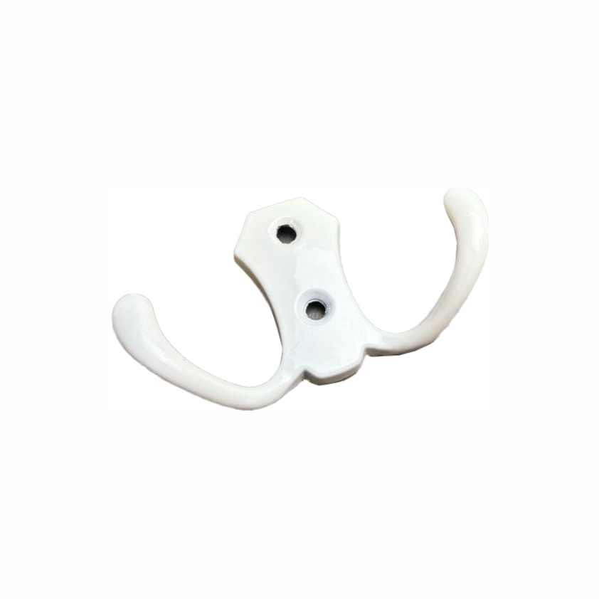 Крючок 002 - 2-х рожковый, белый RIFF