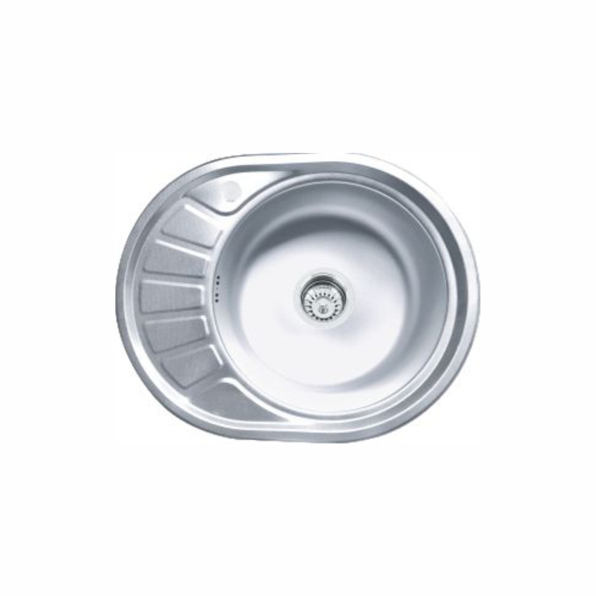 Мойка врезная 570*450*160мм /0,6/, матовая, R /сифон с переливом в комплекте/