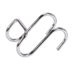 Крючок S-образный двойной для трубы D=16 хром RIFF