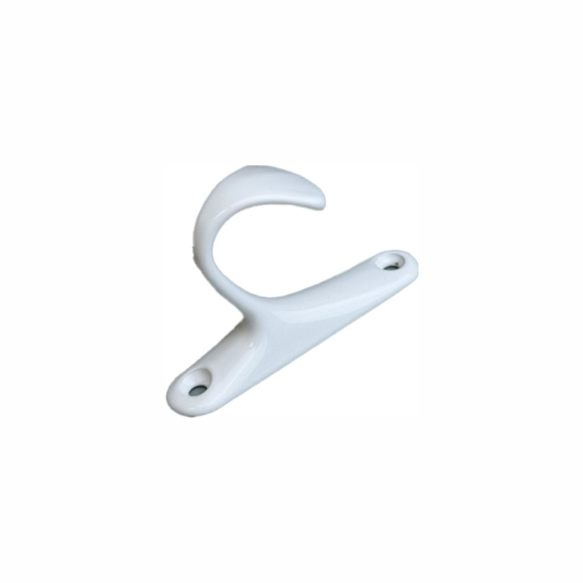 Крючок 016 - однорожковый, белый  RIFF