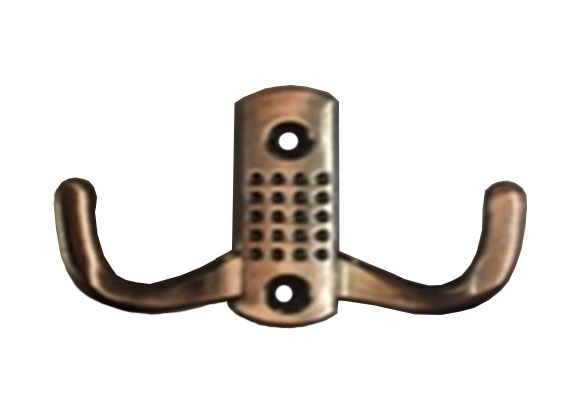 Крючок 001 - 2-х рожковый, золото