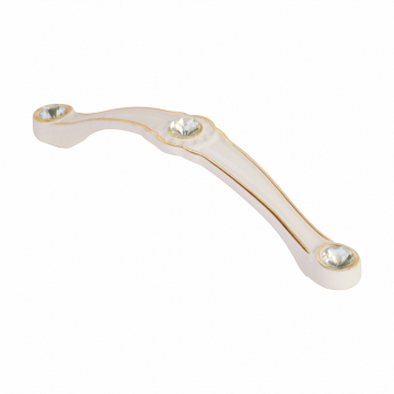 Ручка-скоба 307-096, белая патина/золото