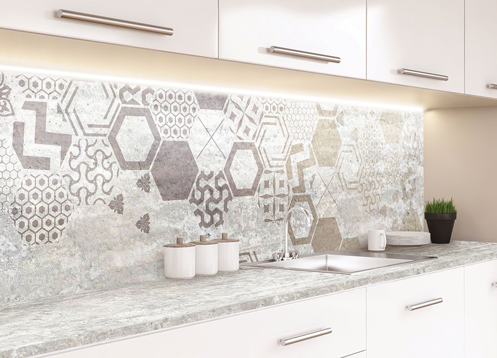 Столешница  3050*600*40 + стеновая панель 3050*600*4 Темные соты /комплект/