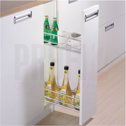 Корзина 2-х уровневая с креплением фасада, боковая база D470*W110*H480 RIFF