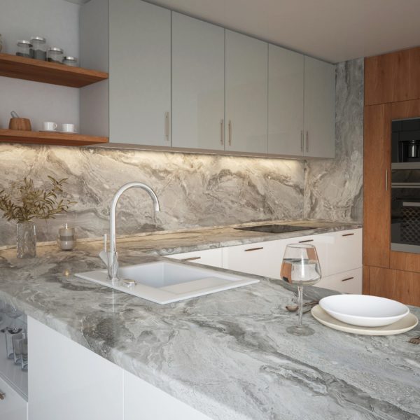 Столешница  3050*600*26 Паладина светлая глянец