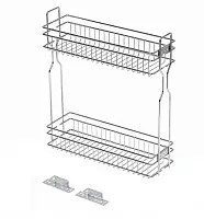 Корзина 2-х уровневая с боковым креплением 200мм без направляющих, хром GTV