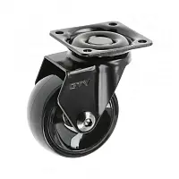 Колесо мебельное 50 мм чёрное/хром, без тормоза GTV