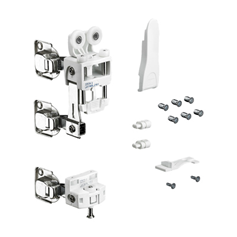 Комплект фурнитуры WingLine L с нижним направляющим элементом, 25 кг, самозакрывание, левый, белый