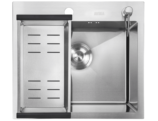 Мойка врезная HM 500*500*230мм /1,5/, сатин /сифон с переливом, дозатор в комплекте/