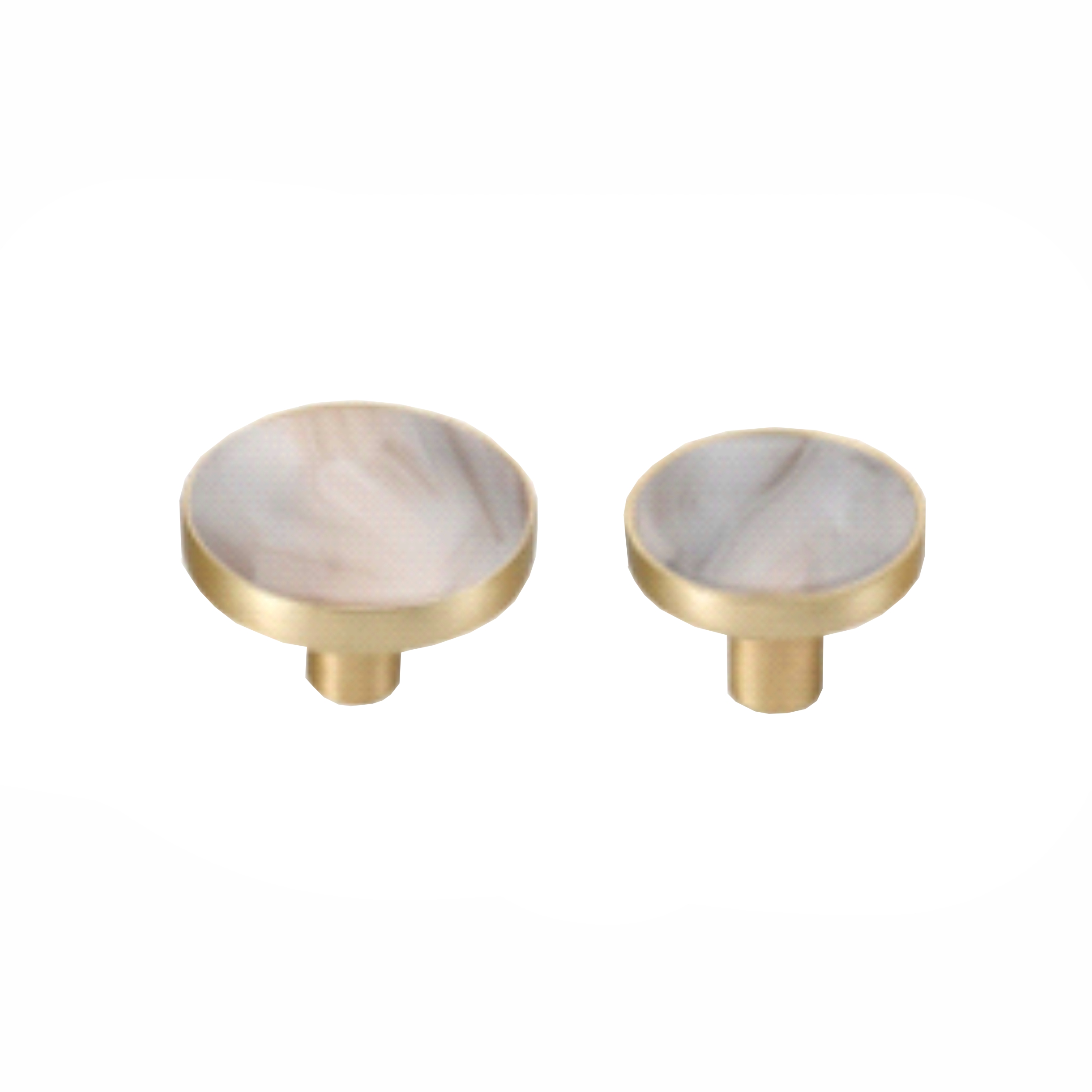 Ручка-кнопка 517-L, латунь/белый