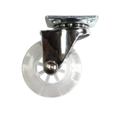Колесо мебельное 75мм прозрачное с подшипником