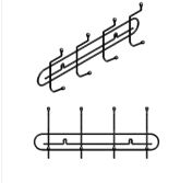 Вешалка 4-х крючковая 570*90*200