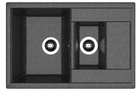 Мойка "Астра" 760*510*217мм две чаши, черный