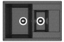 Мойка "Астра" 760*510*217мм две чаши, черный