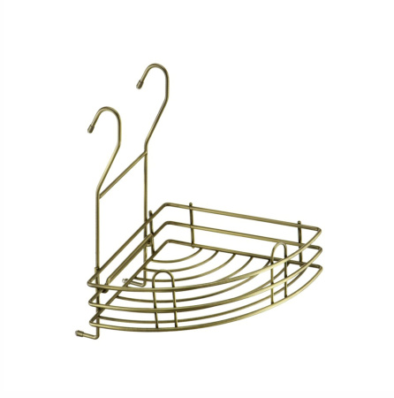 Корзина на рейлинг угловая L205*W205*H250 античная бронза