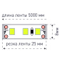 Лента светодиодная 5мм Sonnig smd2835 тёплый белый свет,120LED/M, 3000K,DC12V,9,6W/М /бухта 5м/
