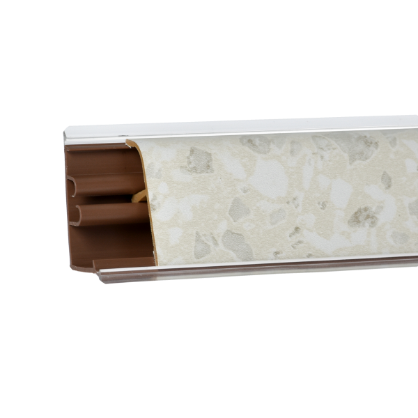 Плинтус LB37 Белые камушки 4,2м/Камень сонора белый