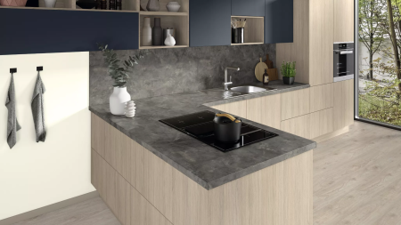 Столешница  4100*600*38 Камень металл антрацит