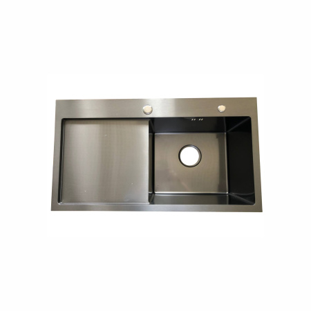 Мойка врезная HM 780*430*230мм /1,5/,черный R /сифон с переливом, дозатор,коландер в комплекте/