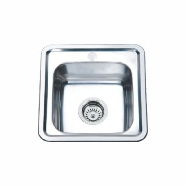 Мойка врезная 380*380*150мм /0,6/, матовая /сифон с переливом в комплекте/