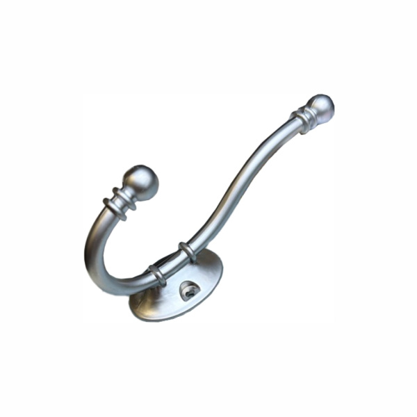 Крючок 027 - 2-х рожковый, матовый хром RIFF