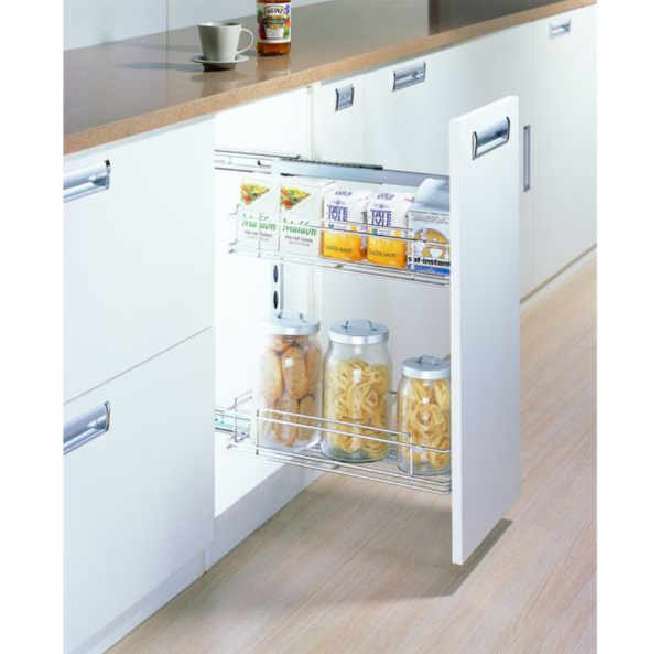 Корзина 2-х уровневая с креплением фасада, боковая база D485*W220*H566 RIFF