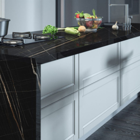 Столешница  4200*600*38 Черный тунис глянец