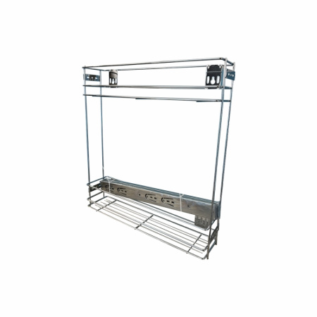 Корзина 2-х уровневая с креплением фасада, боковая база D470*W110*H480 RIFF с доводчиком