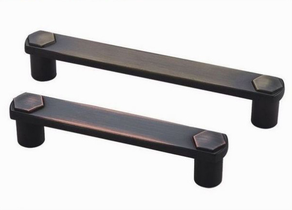 Ручка-скоба 446-128,  чёрная античная медь RIFF