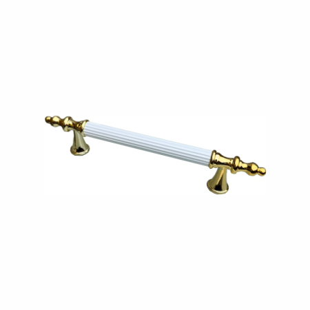 Ручка-скоба 596- 128, пластик, белый/золото