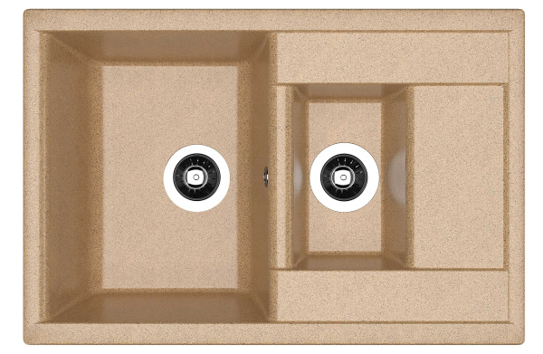 Мойка "Астра" 760*510*217мм две чаши, терра