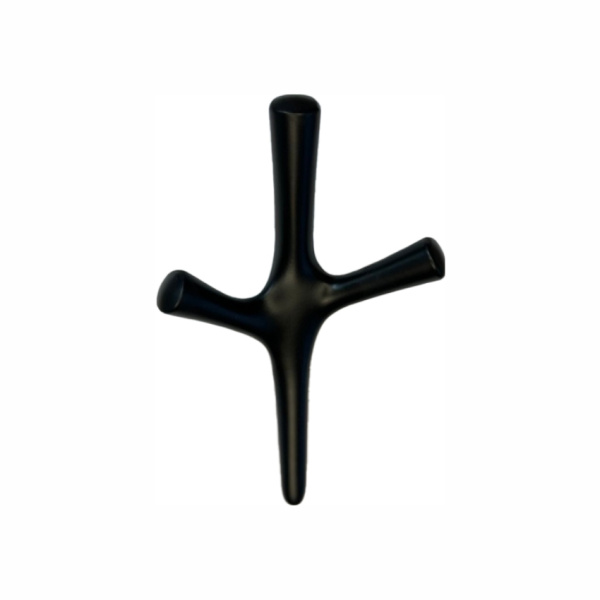 Крючок 035 - 3-х рожковый, черный матовый RIFF