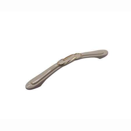 Ручка-скоба 303-128, белая патина/золото