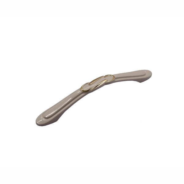 Ручка-скоба 303-128, белая патина/золото