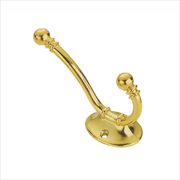 Крючок 027 - 2-х рожковый, атласный никель  RIFF