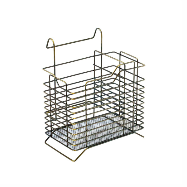 Корзина на рейлинг для столовых приборов L151*W129*H180 античная бронза