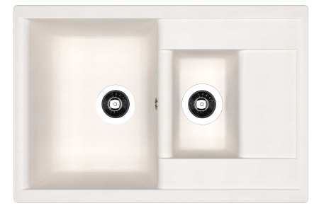 Мойка "Астра" 760*510*217мм две чаши, белый