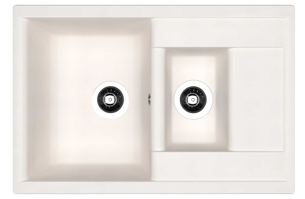 Мойка "Астра" 760*510*217мм две чаши, белый