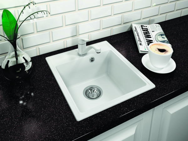 Мойка "Оливия" 420*480*180мм черный, б/сифона