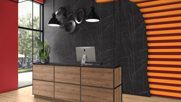 Столешница  4100*920*38 Камень пьетра гриджиа черный