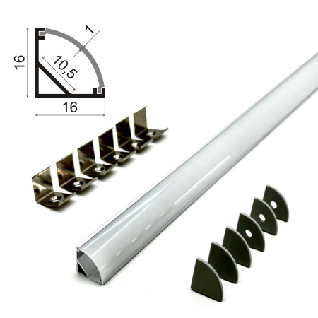 Профиль угловой для светодиодной ленты 1616 чёрный/Sonnig/L=3m