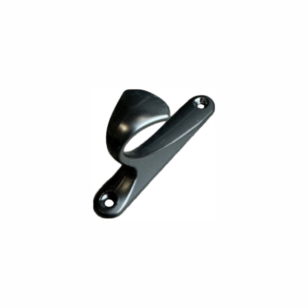 Крючок 016 - однорожковый, черный матовый