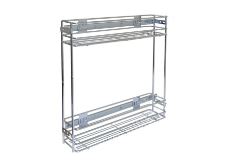 Корзина 2-х уровневая с креплением фасада, боковая база D470*W100*H480 без направляющих